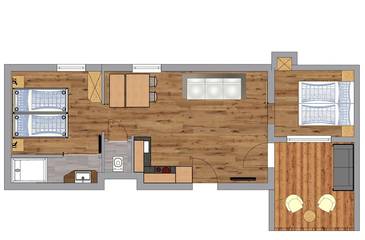 Rodinný apartmán Fichte Altholz (45 m²)